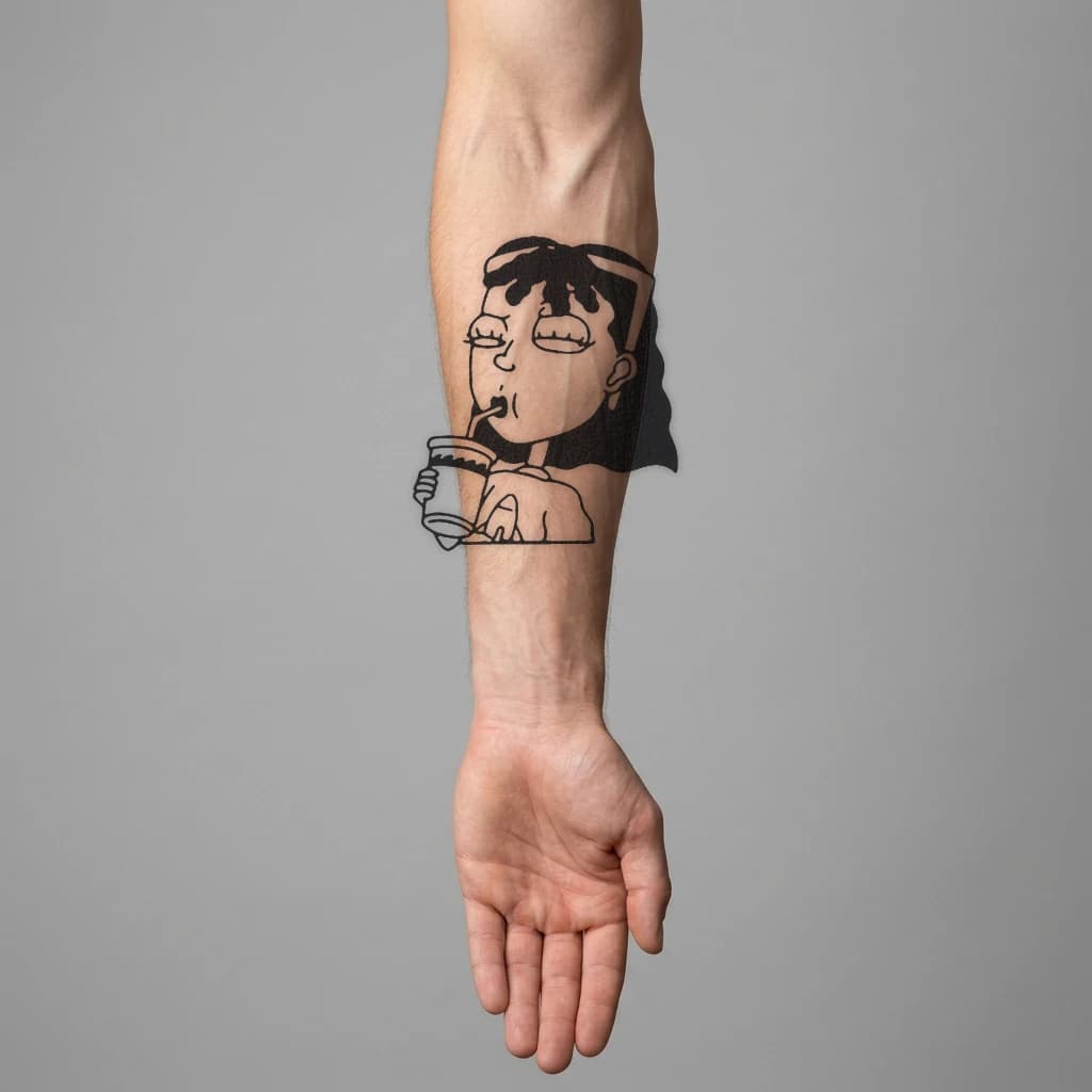 High-fidelity fresh tattoo application composite