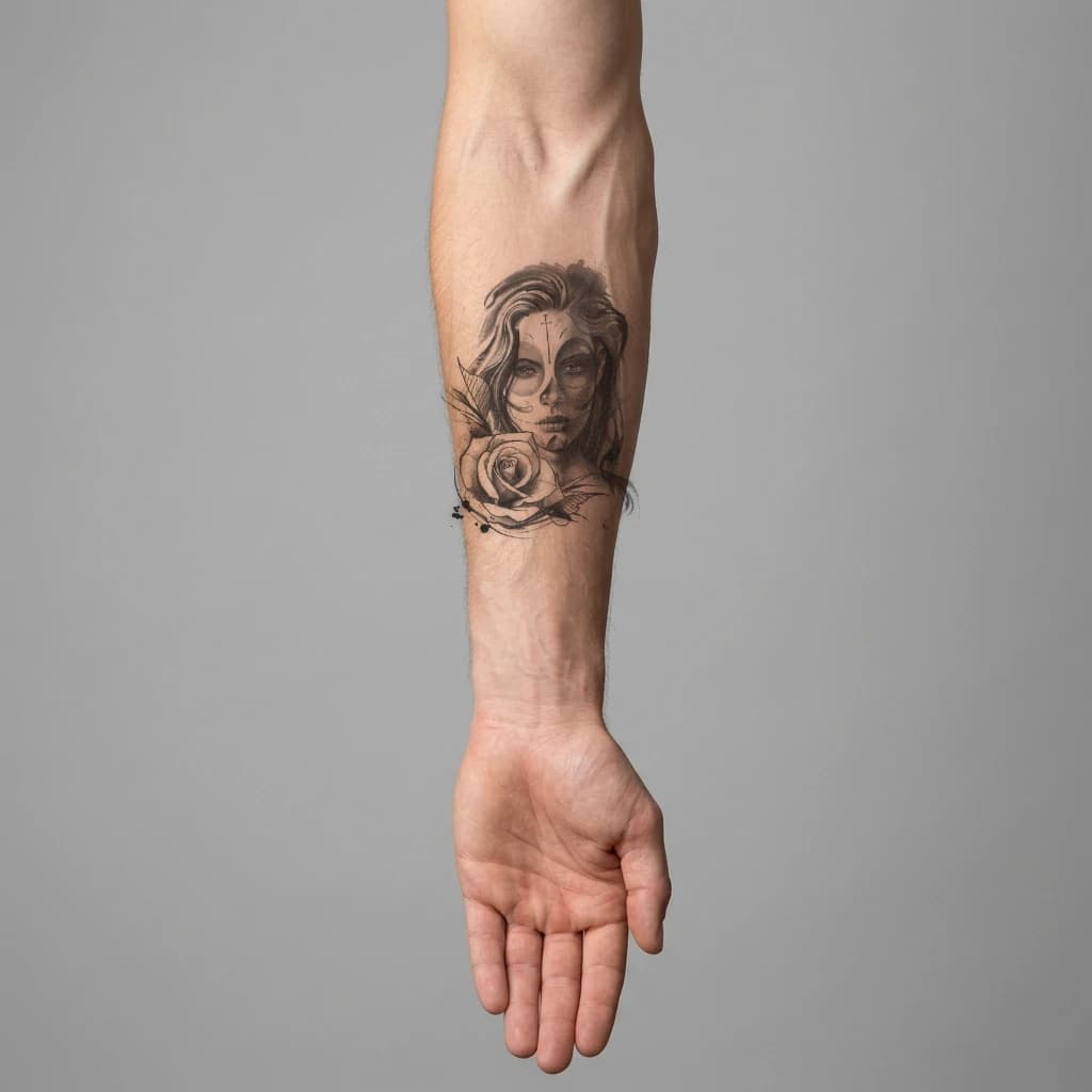 High-fidelity fresh tattoo application composite
