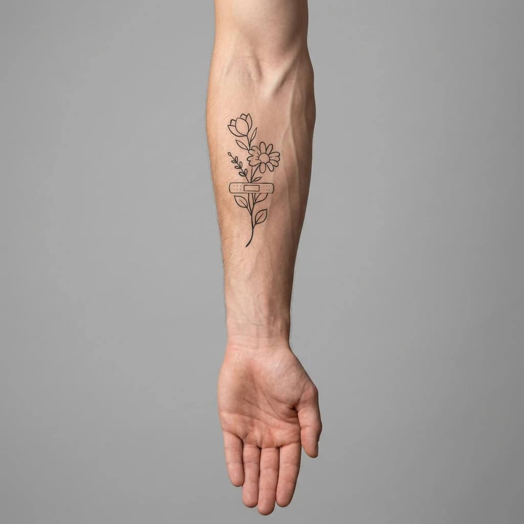 High-fidelity fresh tattoo application composite