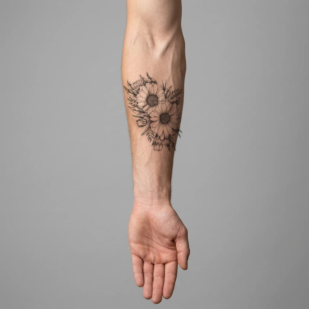 High-fidelity fresh tattoo application composite