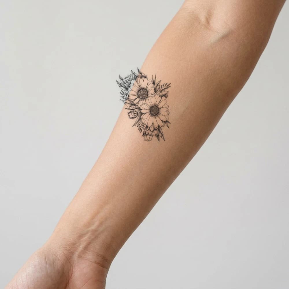 High-fidelity fresh tattoo application composite