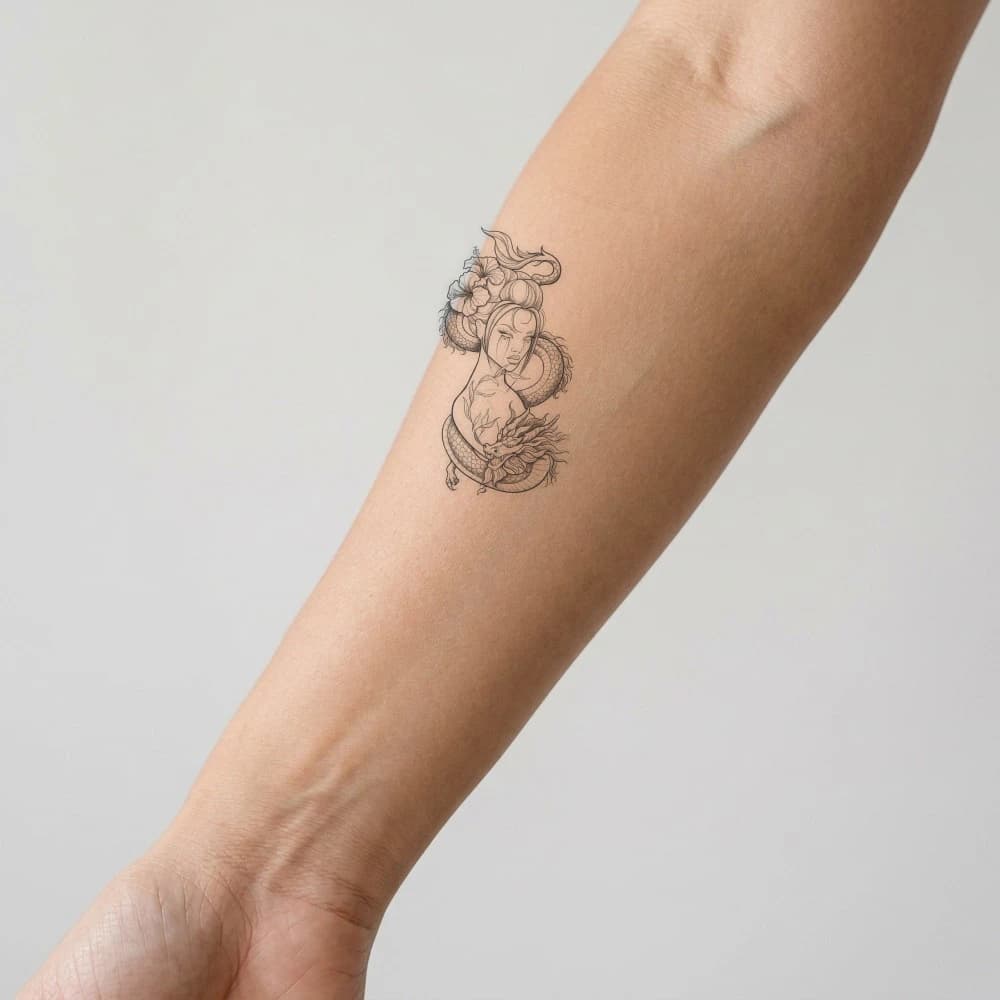 High-fidelity fresh tattoo application composite