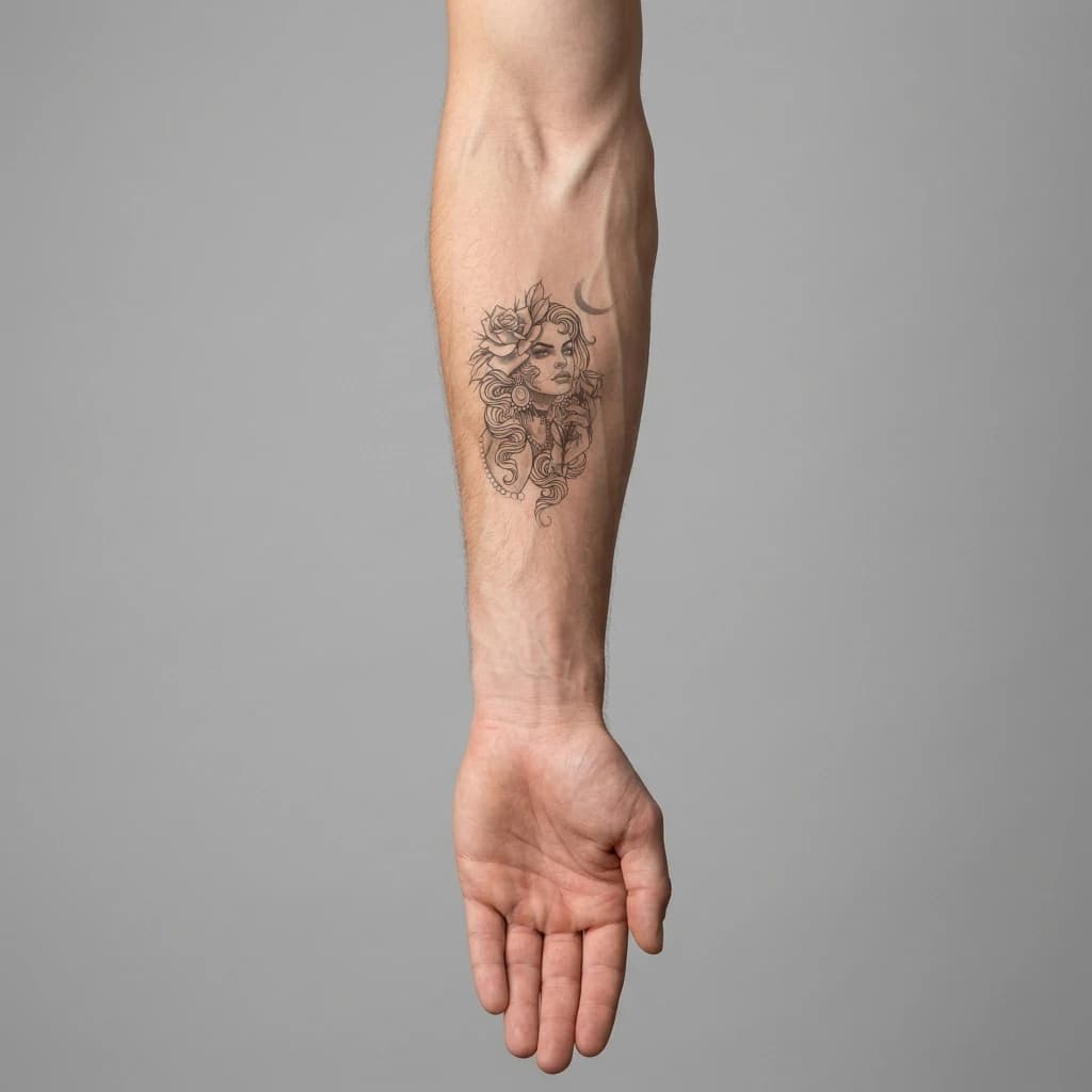 High-fidelity fresh tattoo application composite