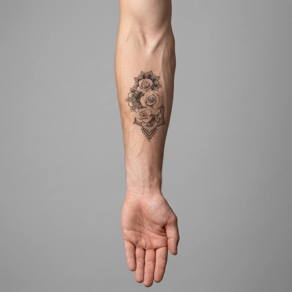 High-fidelity fresh tattoo application composite