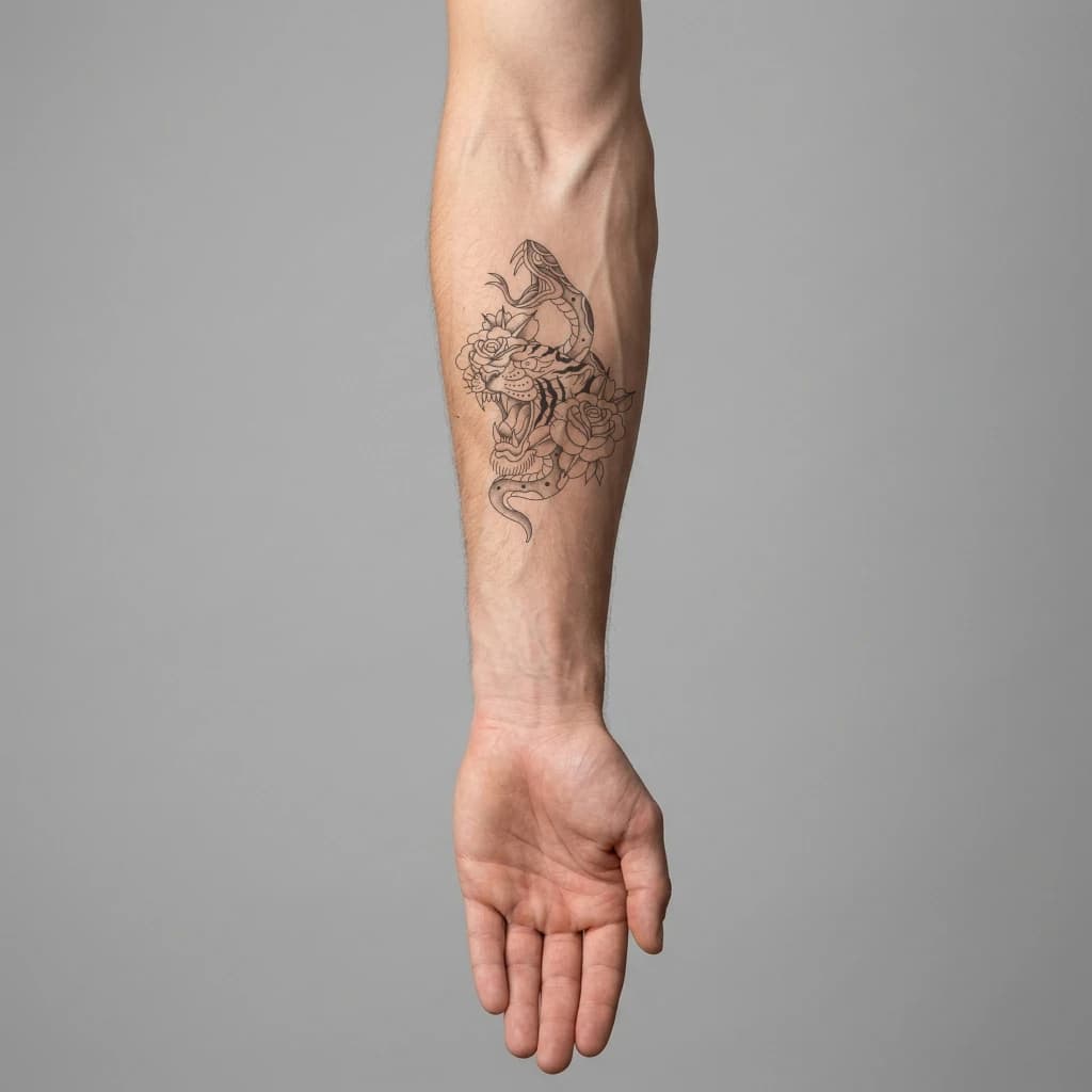 High-fidelity fresh tattoo application composite