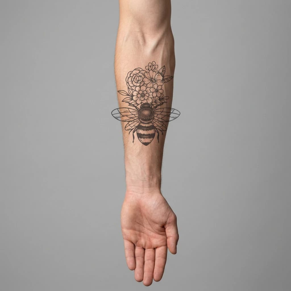 High-fidelity 5-year healed tattoo simulation composite