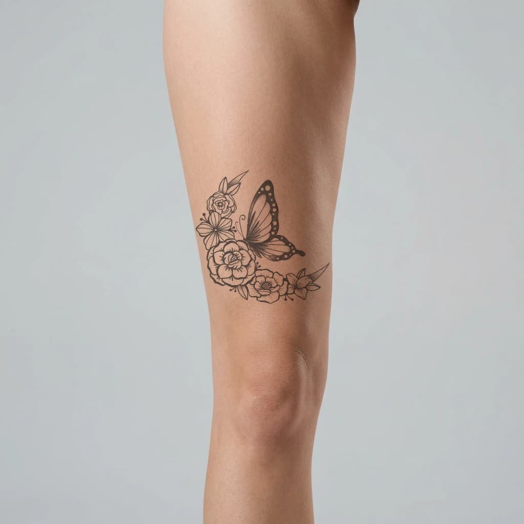 High-fidelity 5-year healed tattoo simulation composite