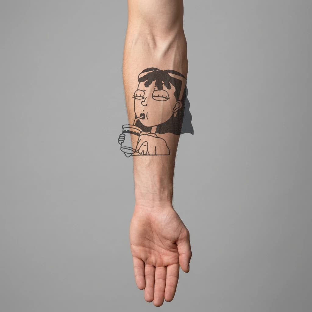 High-fidelity 5-year healed tattoo simulation composite