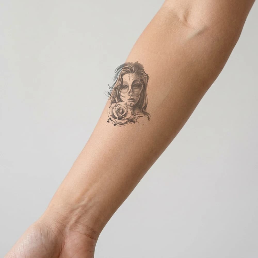 High-fidelity 5-year healed tattoo simulation composite