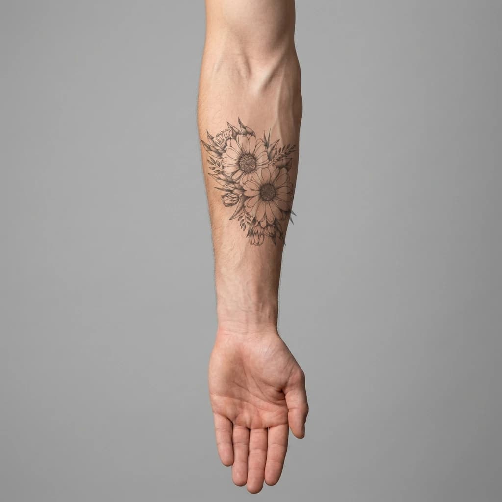 High-fidelity 5-year healed tattoo simulation composite