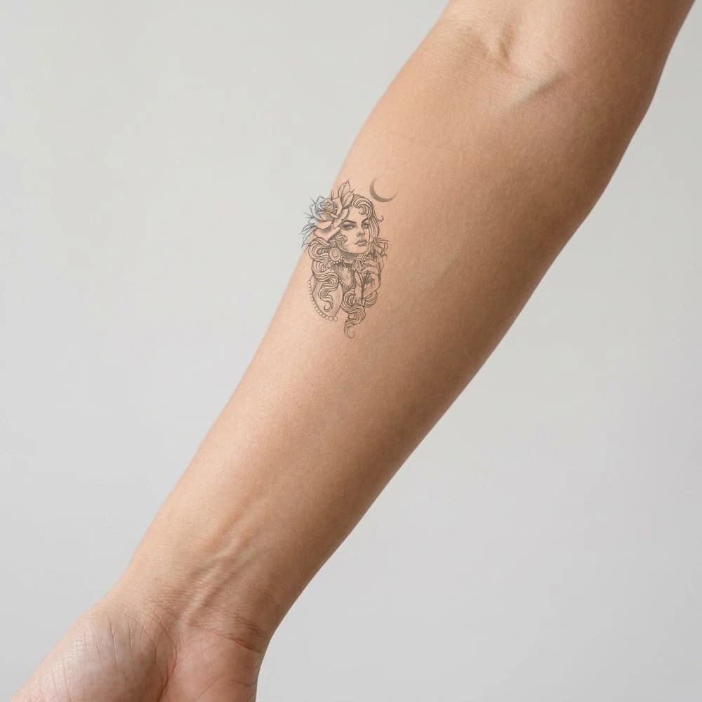 High-fidelity 5-year healed tattoo simulation composite