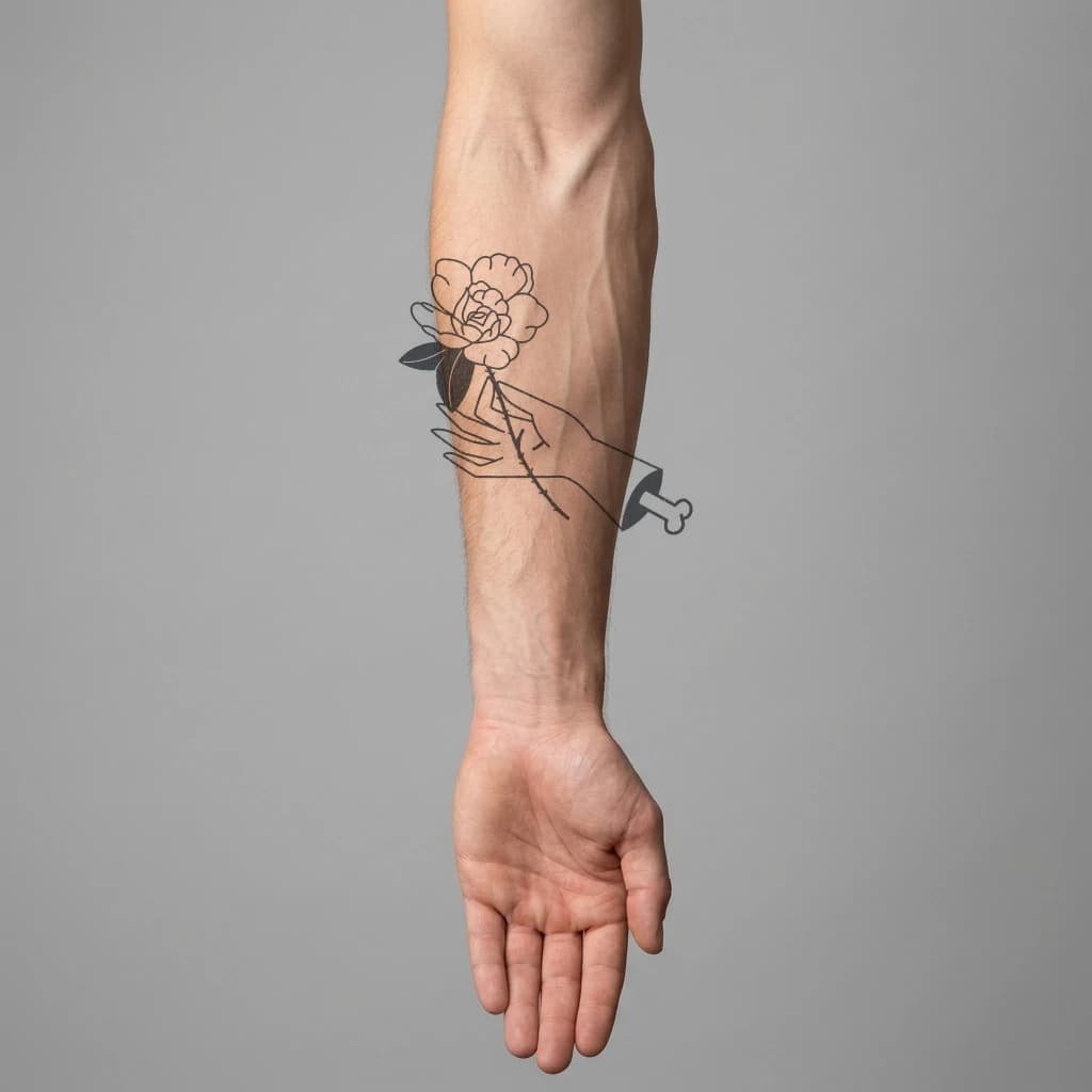 High-fidelity 5-year healed tattoo simulation composite