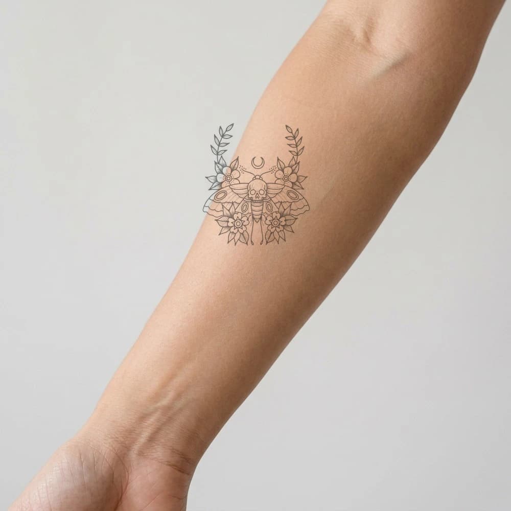 High-fidelity 5-year healed tattoo simulation composite