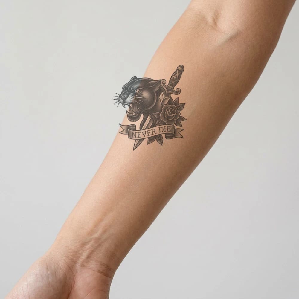 High-fidelity 5-year healed tattoo simulation composite