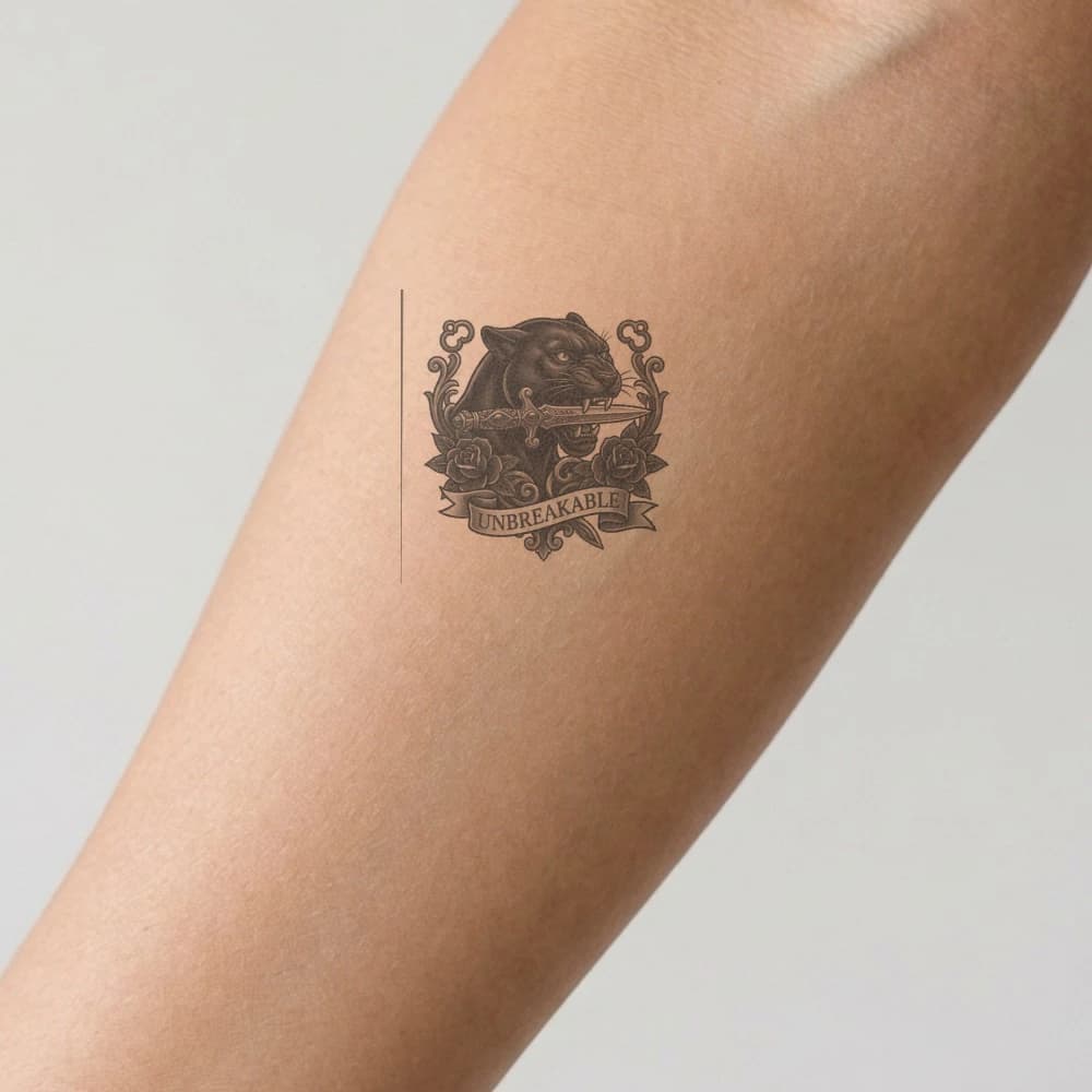 High-fidelity 5-year healed tattoo simulation composite
