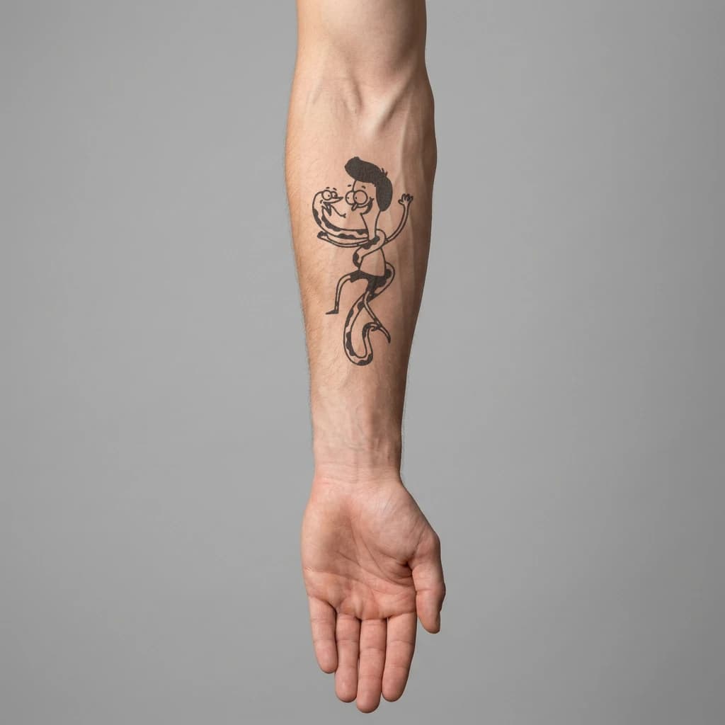 High-fidelity 5-year healed tattoo simulation composite