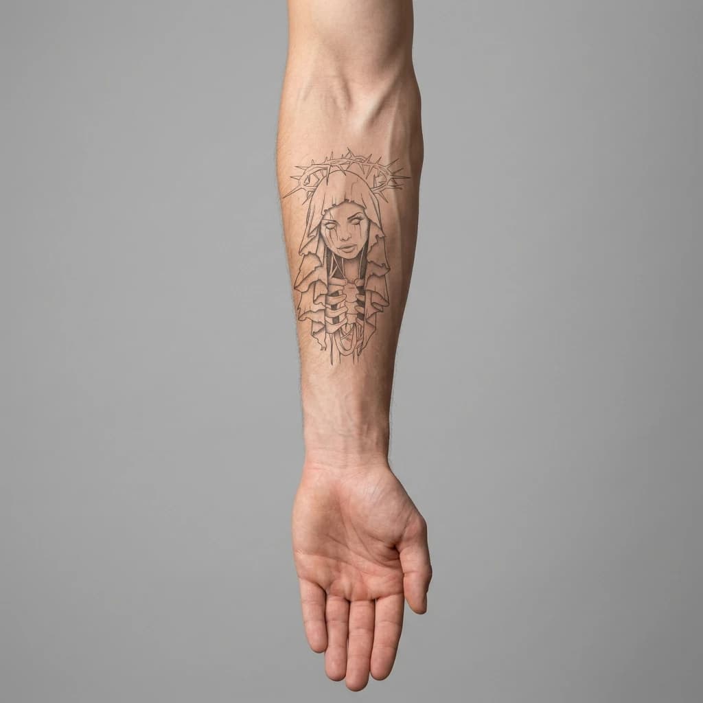 High-fidelity 5-year healed tattoo simulation composite