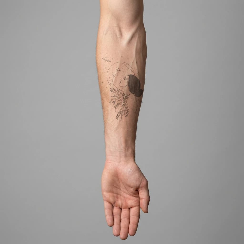 High-fidelity 5-year healed tattoo simulation composite