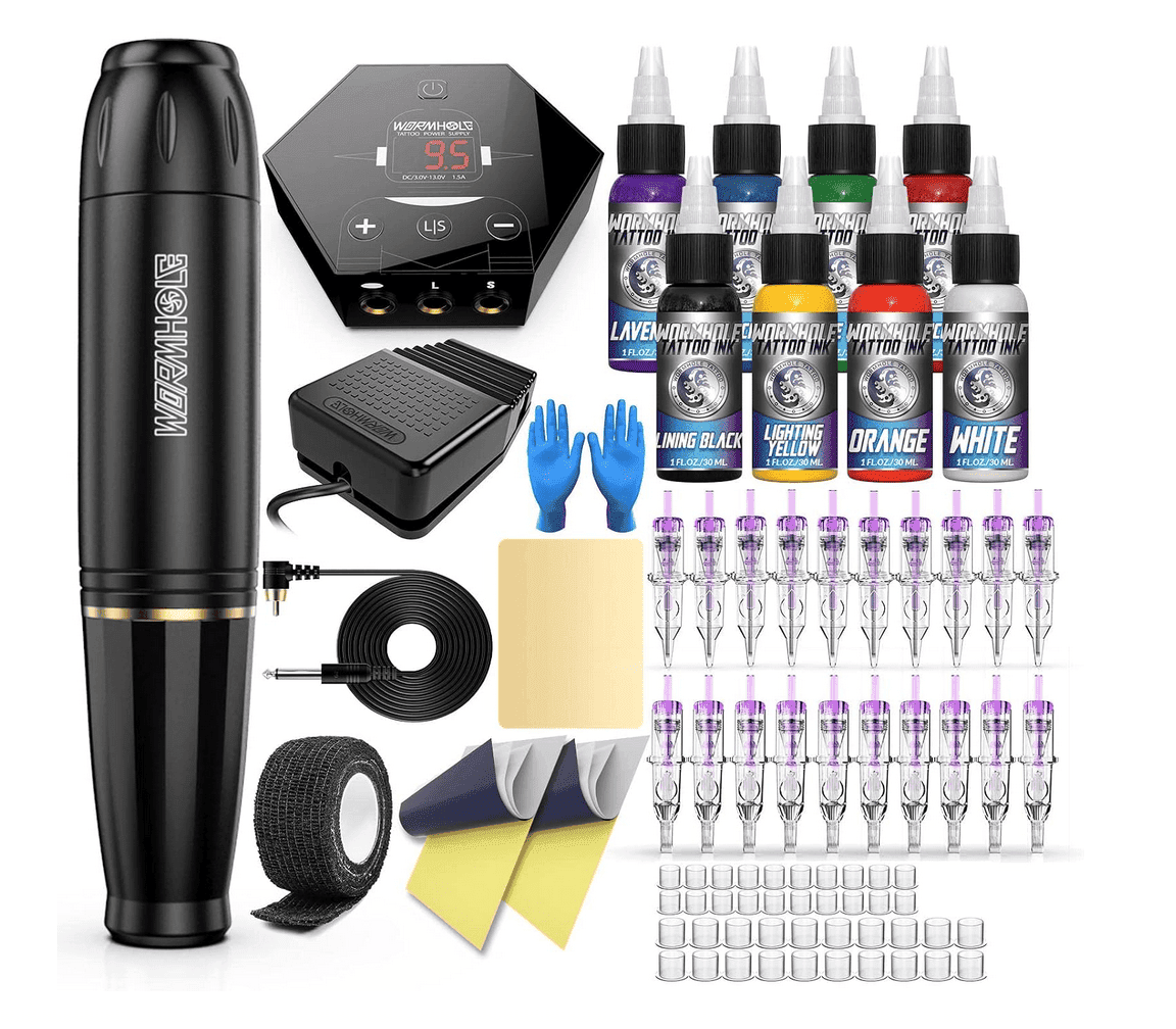 Wormhole Tattoo WTK070 aluminum alloy rotary pen kit complete starter set